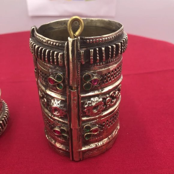 Single Handmade Afghan Vintage Handcuff Bracelet, Boho Style, Boho jewelry - Picture 5 of 13
